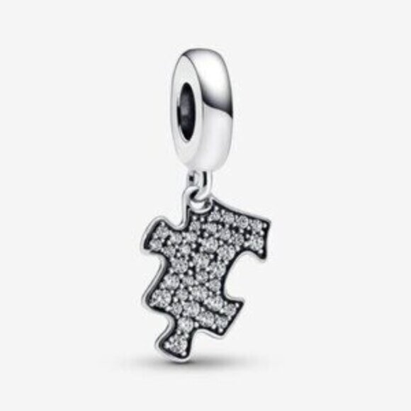 Authentic Pandora Sparkling Puzzle Piece Dangle Charm. - Picture 1 of 5